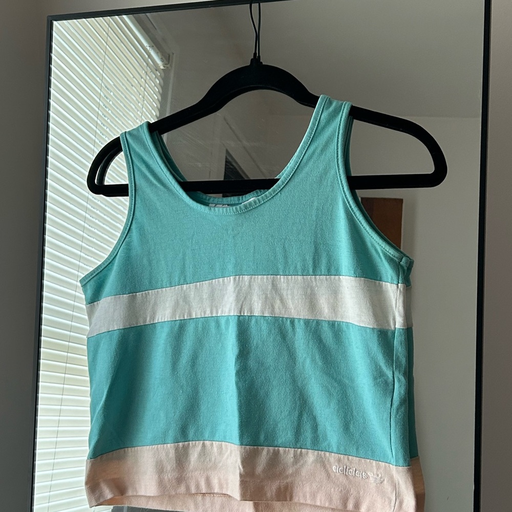 Vintage Adidas Striped Crop Top